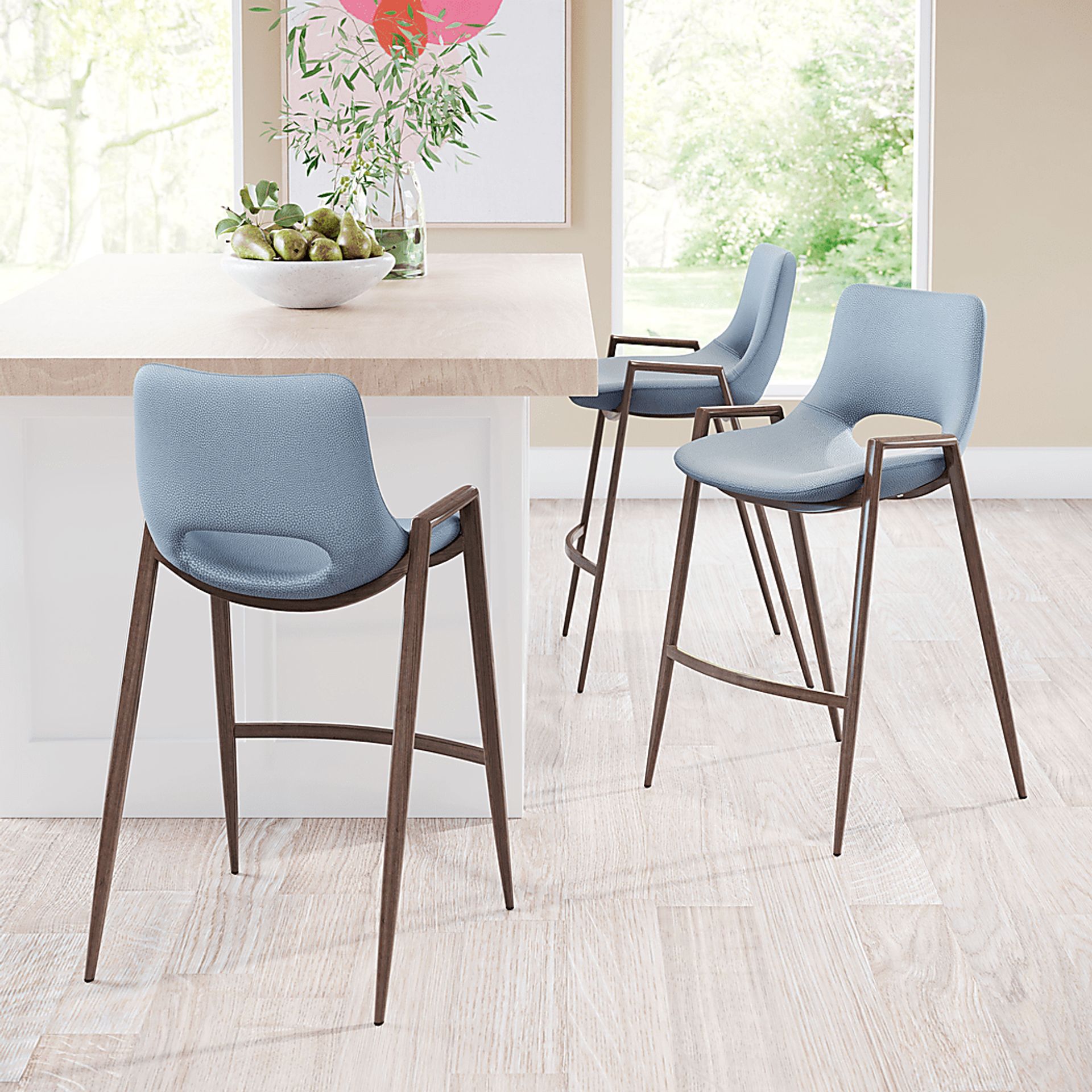 Cristway Gray Counter Stool, Set of 2 - Image 5
