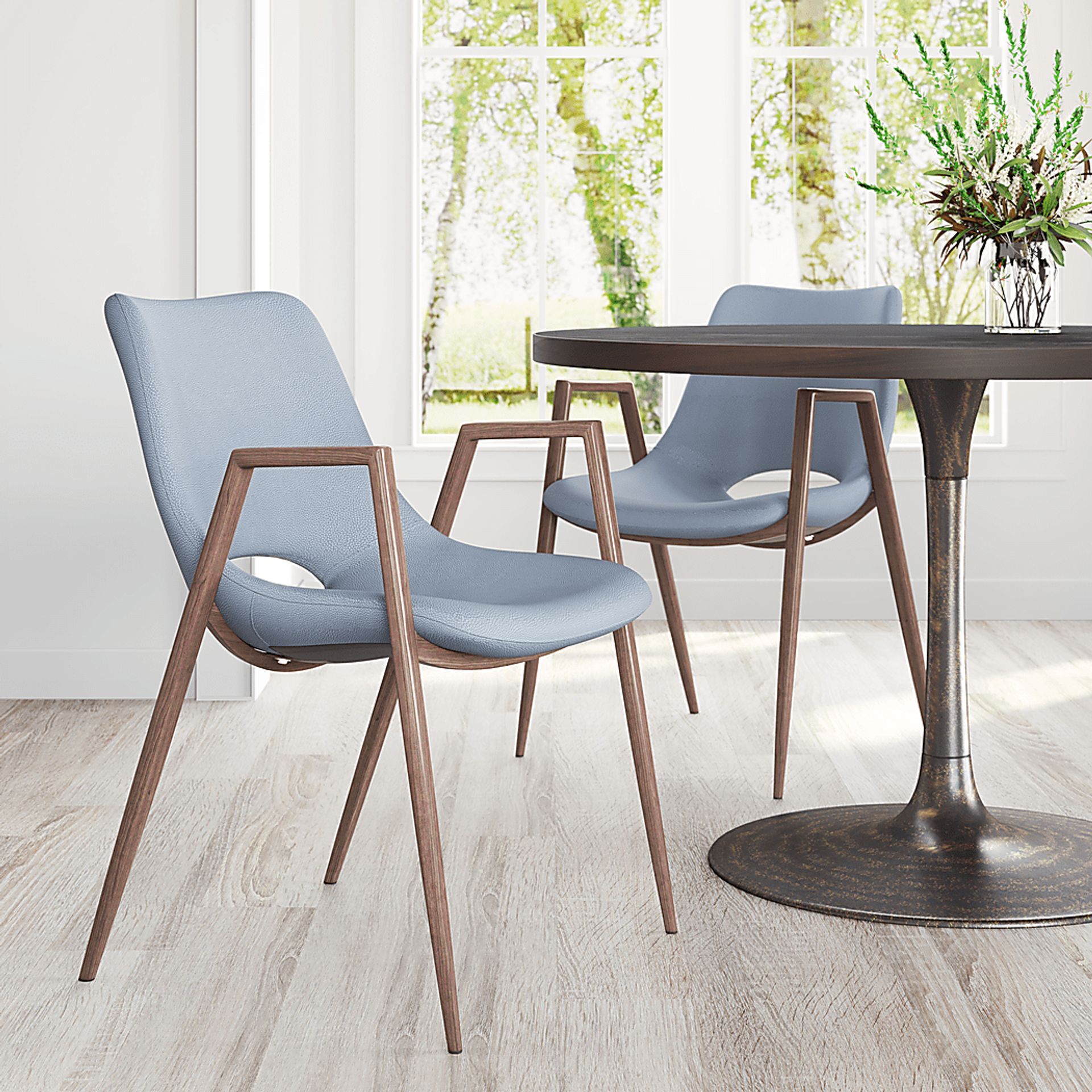 Cristway Gray Side Chair, Set of 2 - Image 2