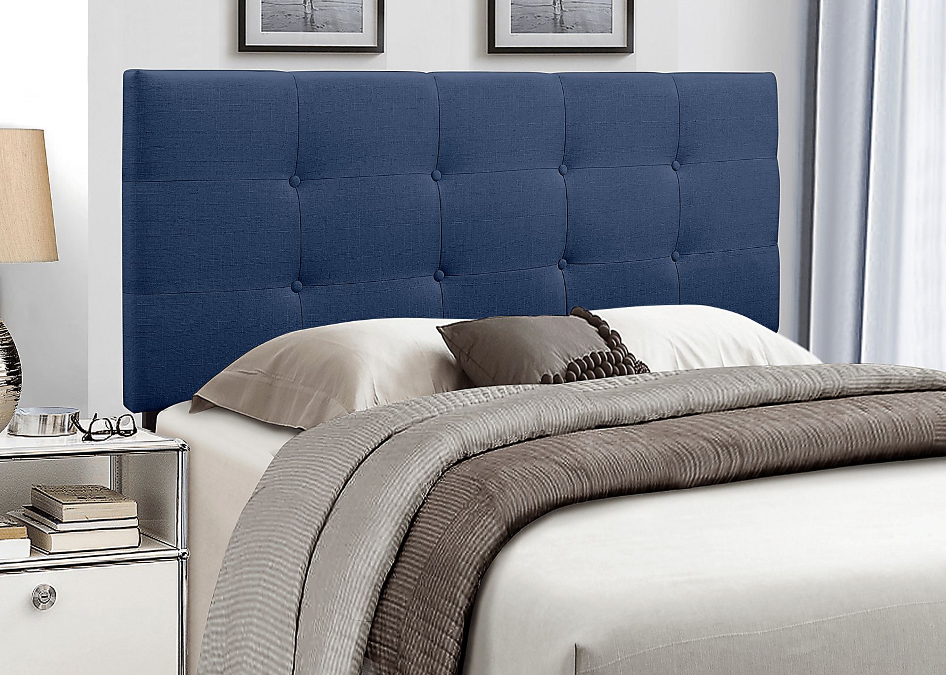 Criswell Blue Full/Queen Upholstered Headboard - Image 3