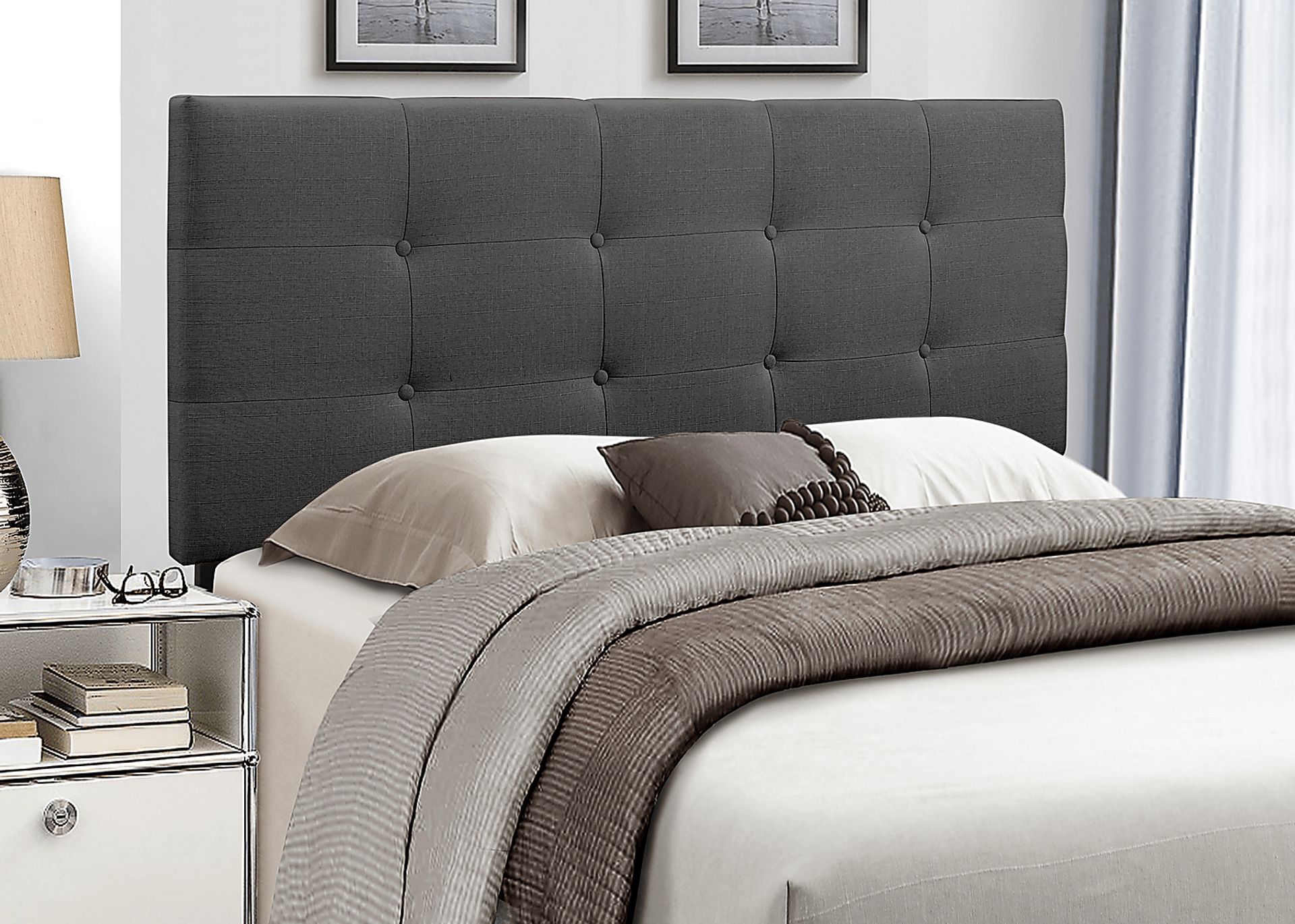 Criswell Dark Gray Full/Queen Upholstered Headboard - Image 3