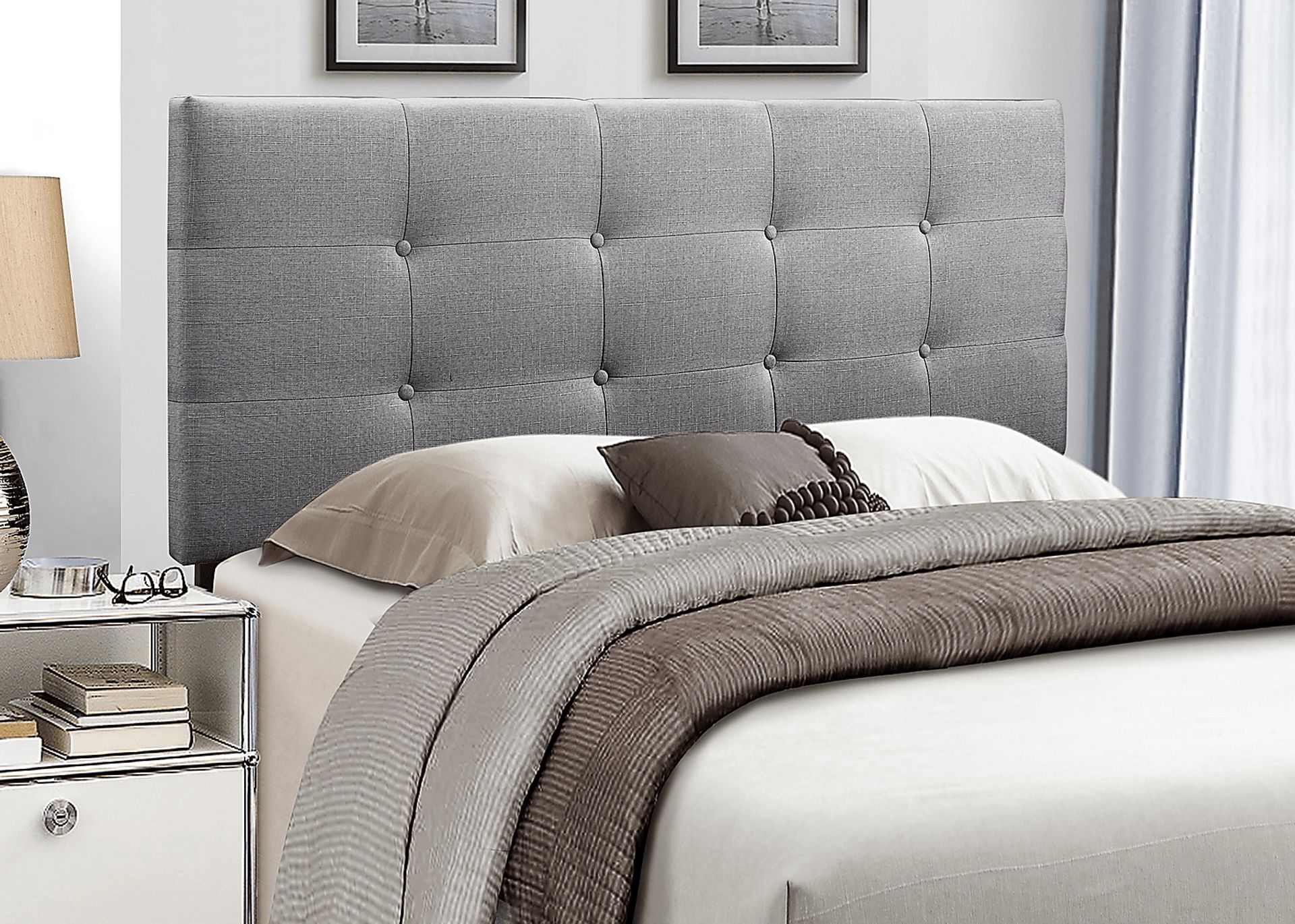 Criswell Gray Full/Queen Upholstered Headboard - Image 3