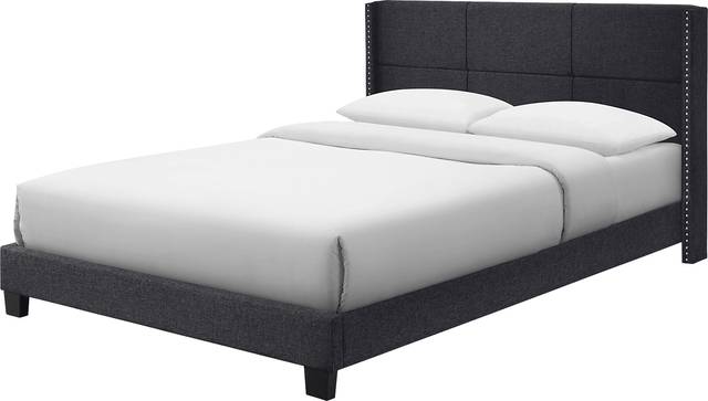 Cromwell Black Queen Platform Bed - Thumbnail - Image 1