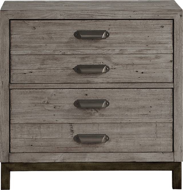 Crossgate Gray 2 Drawer Nightstand - Thumbnail - Image 1