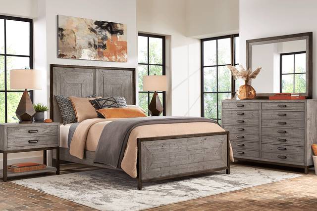 Crossgate Gray 7 Pc King Panel Bedroom - Thumbnail - Image 1