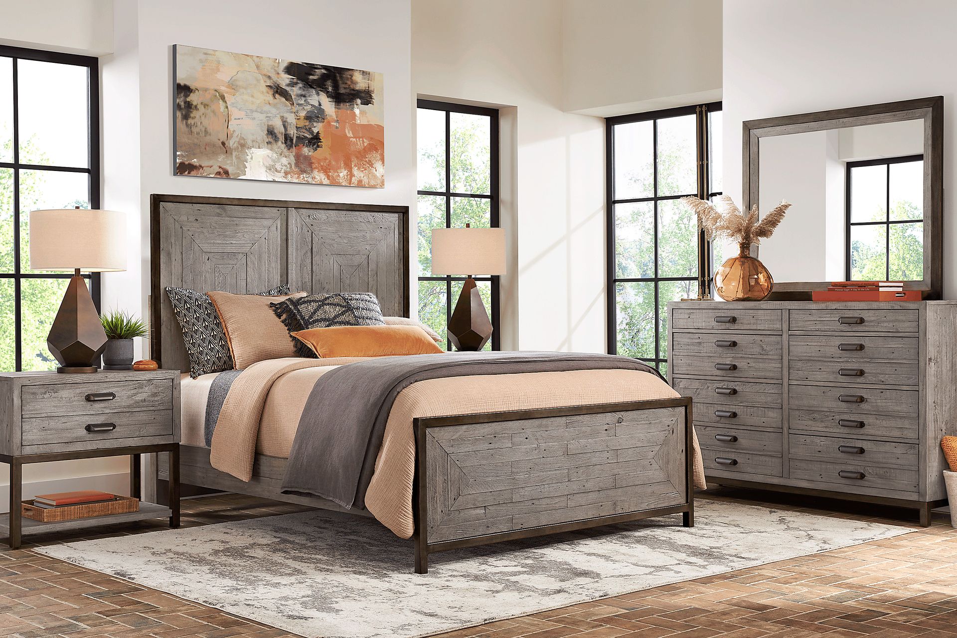 Crossgate Gray 7 Pc King Panel Bedroom - Image 1