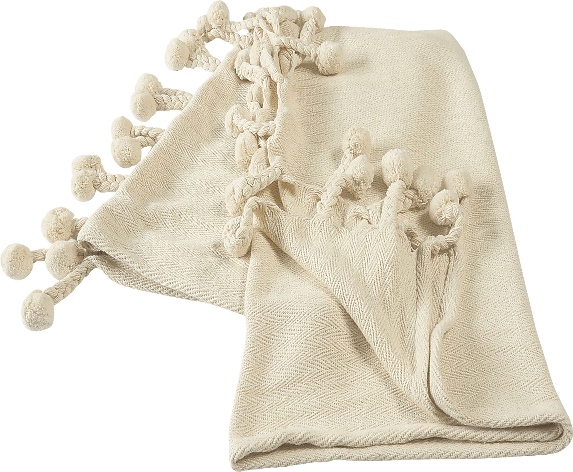 Crossmar Cream Throw Blanket - Image 3