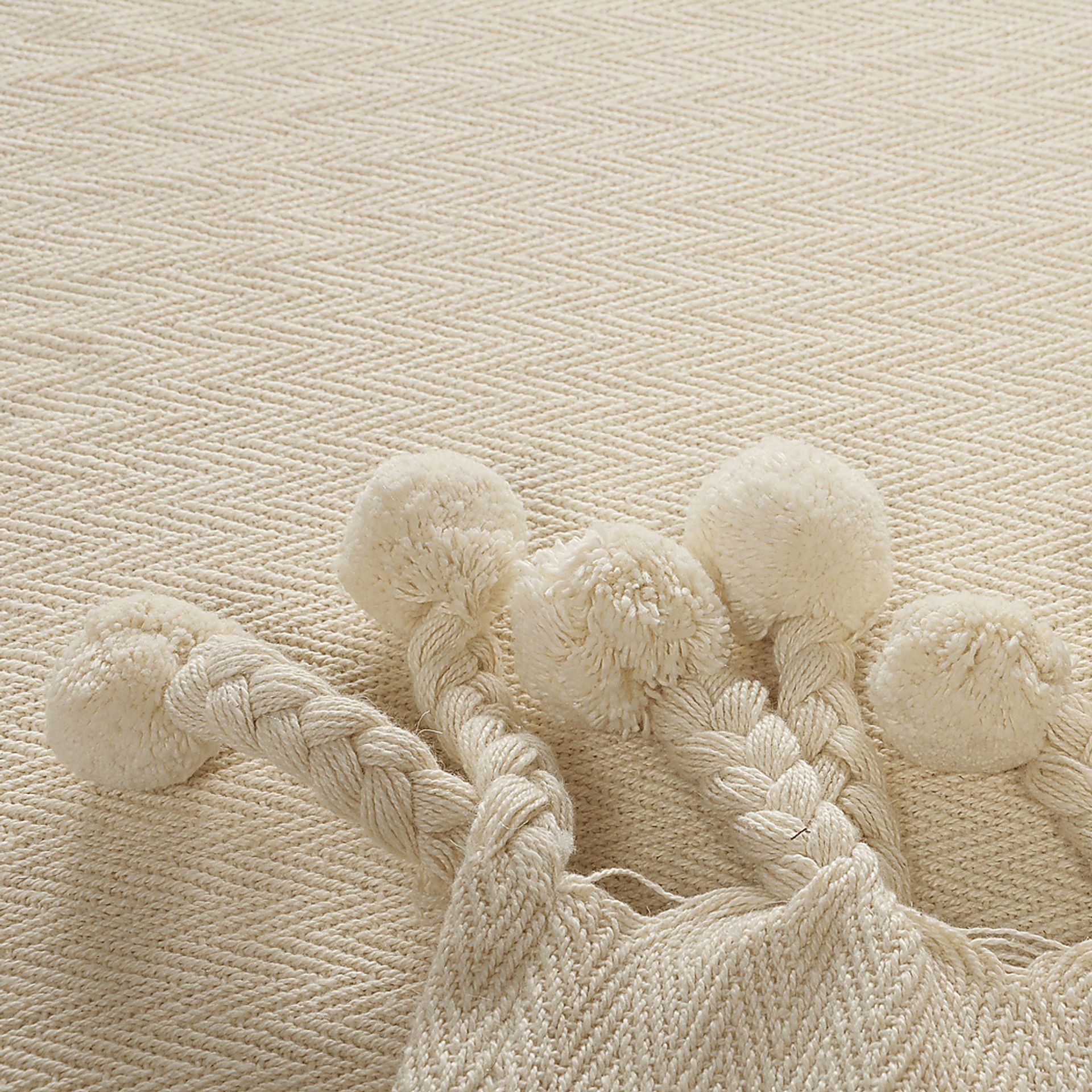 Crossmar Cream Throw Blanket - Image 4