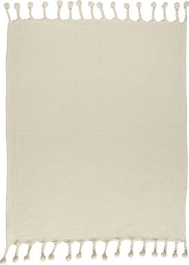 Crossmar Cream Throw Blanket