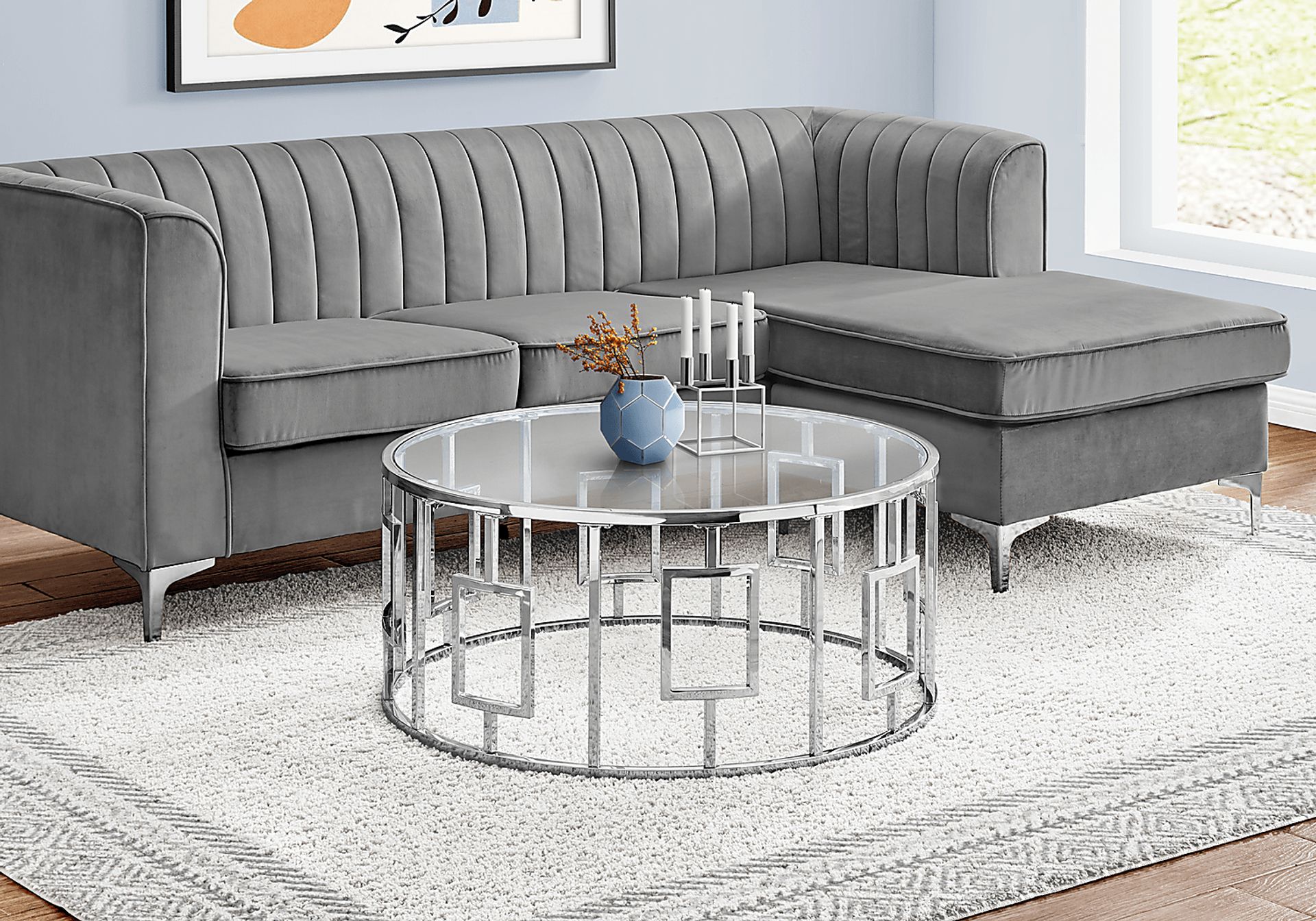Crosstimber Chrome Cocktail Table - Image 3