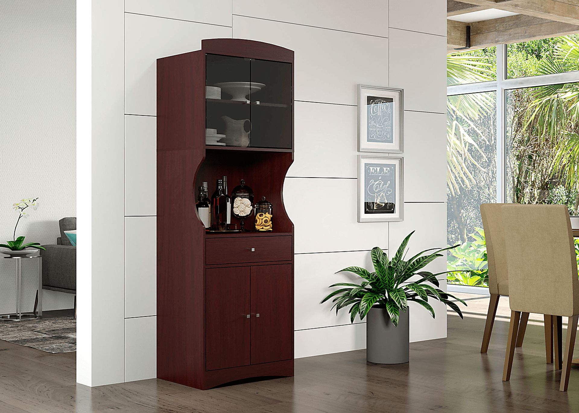 Crosswind Brown China Cabinet - Image 7