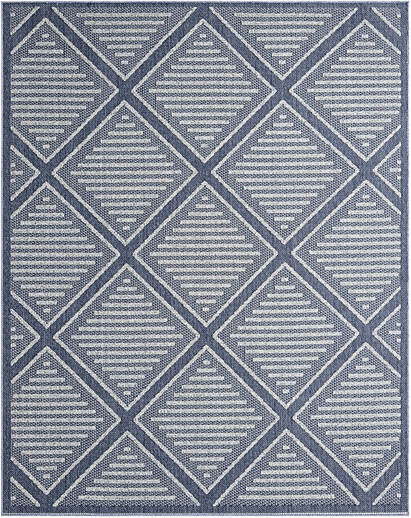 Crosswinds Navy 7'10 x 10' Indoor/Outdoor Rug