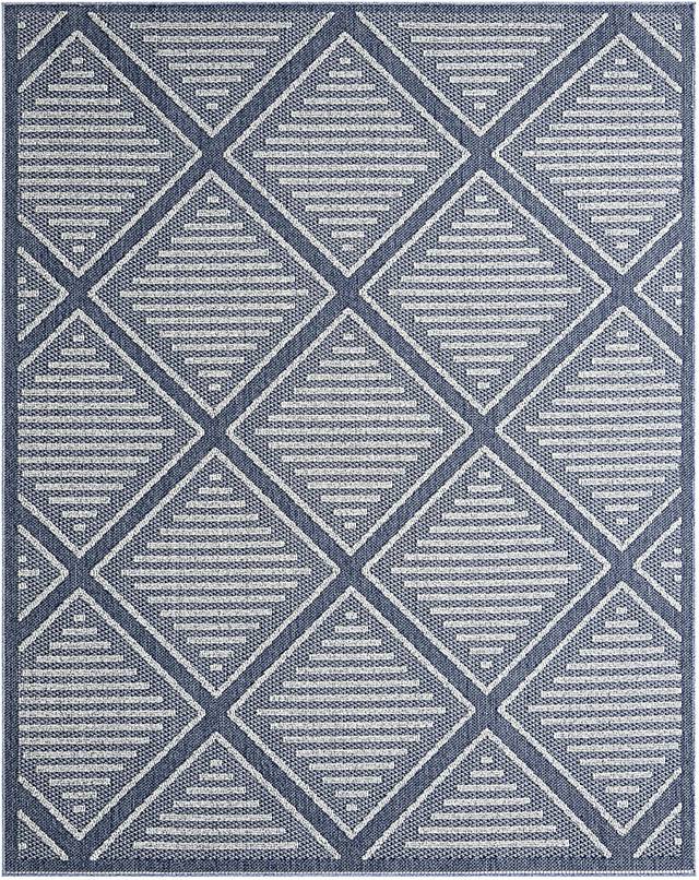 Crosswinds Navy 7'10 x 10' Indoor/Outdoor Rug - Thumbnail - Image 1