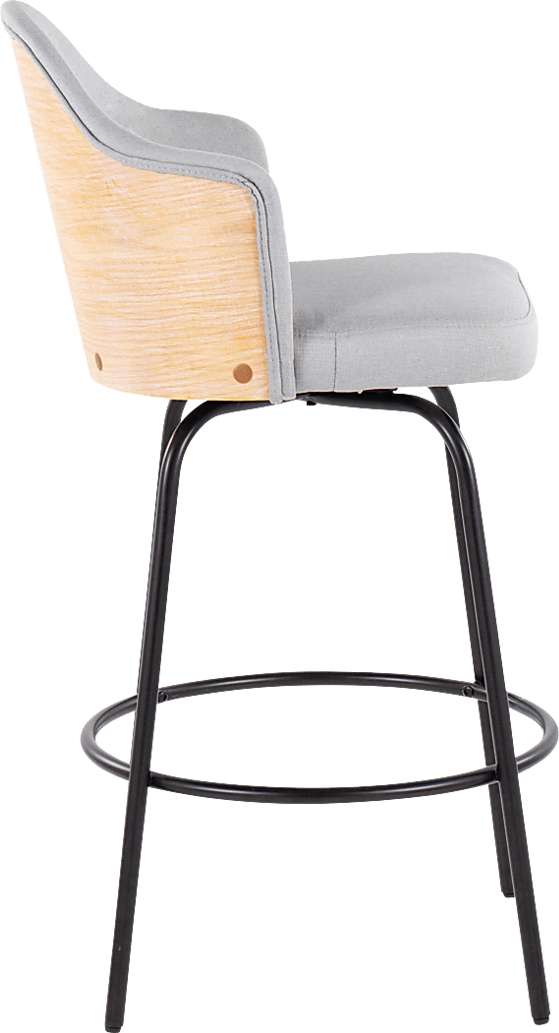 Crowea Light Gray Counter Height Stool, Set of 2 - Image 3