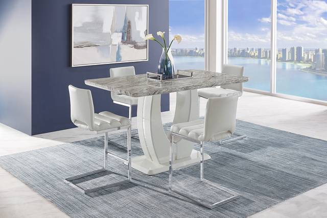 Crown Court Light Gray Counter Height Dining Table - Thumbnail - Image 2