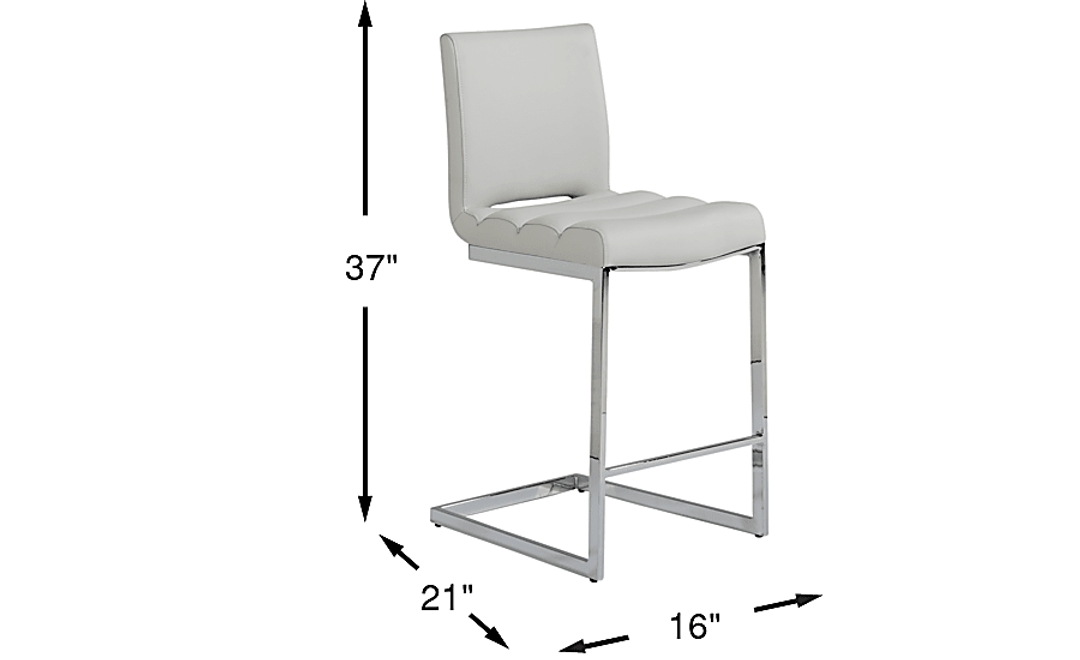 Crown Court Light Gray Counter Height Stool