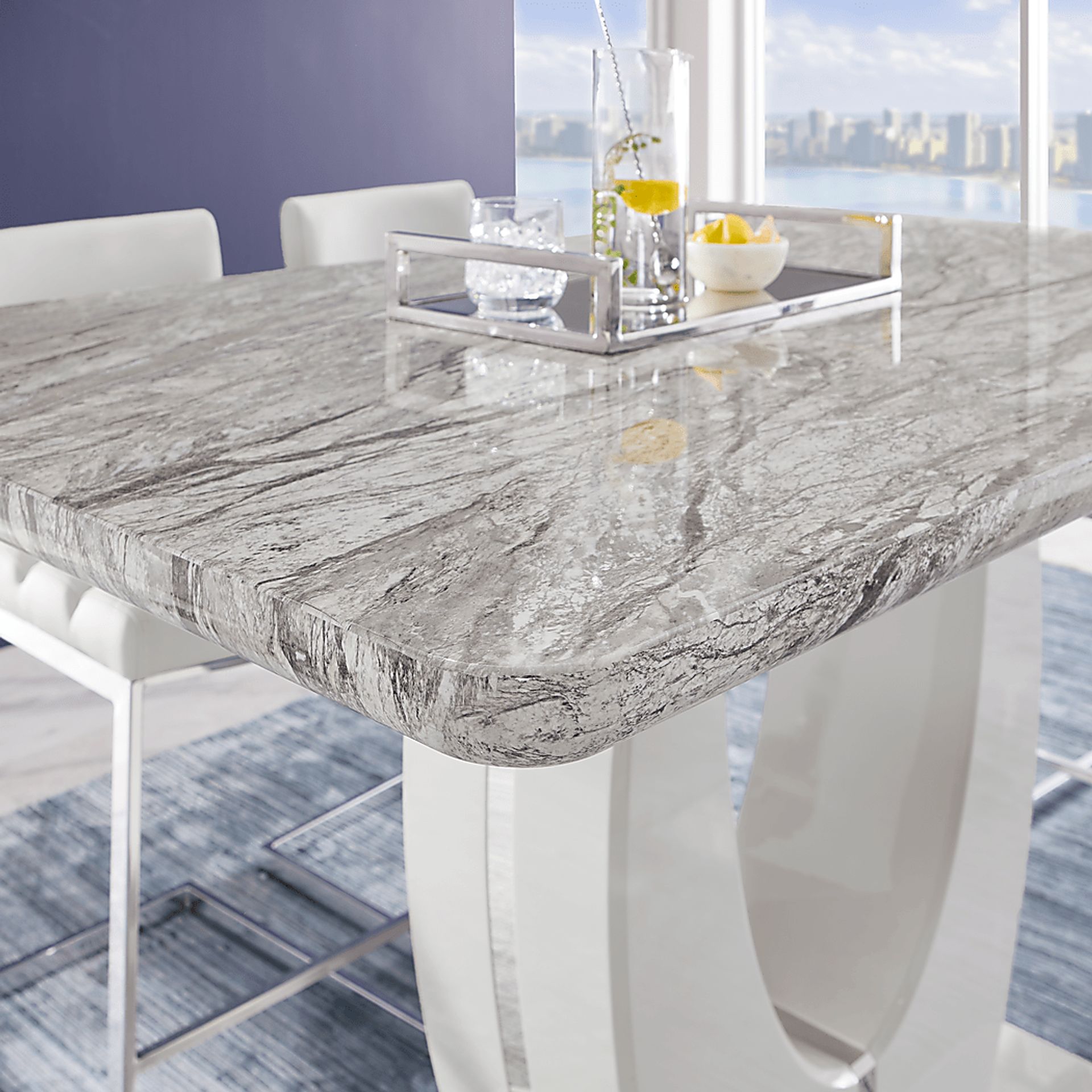 Crown Court Light Gray Dining Table - Image 3