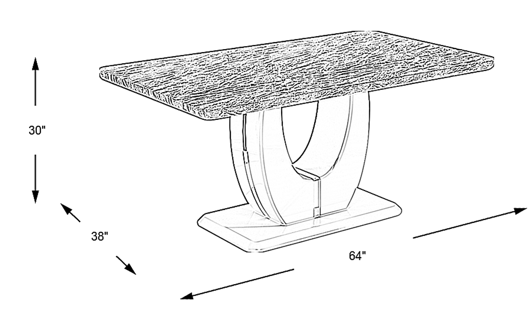 Crown Court Light Gray Dining Table