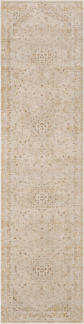 Crown Plaza Cream 2'6 x 10' Runner Rug