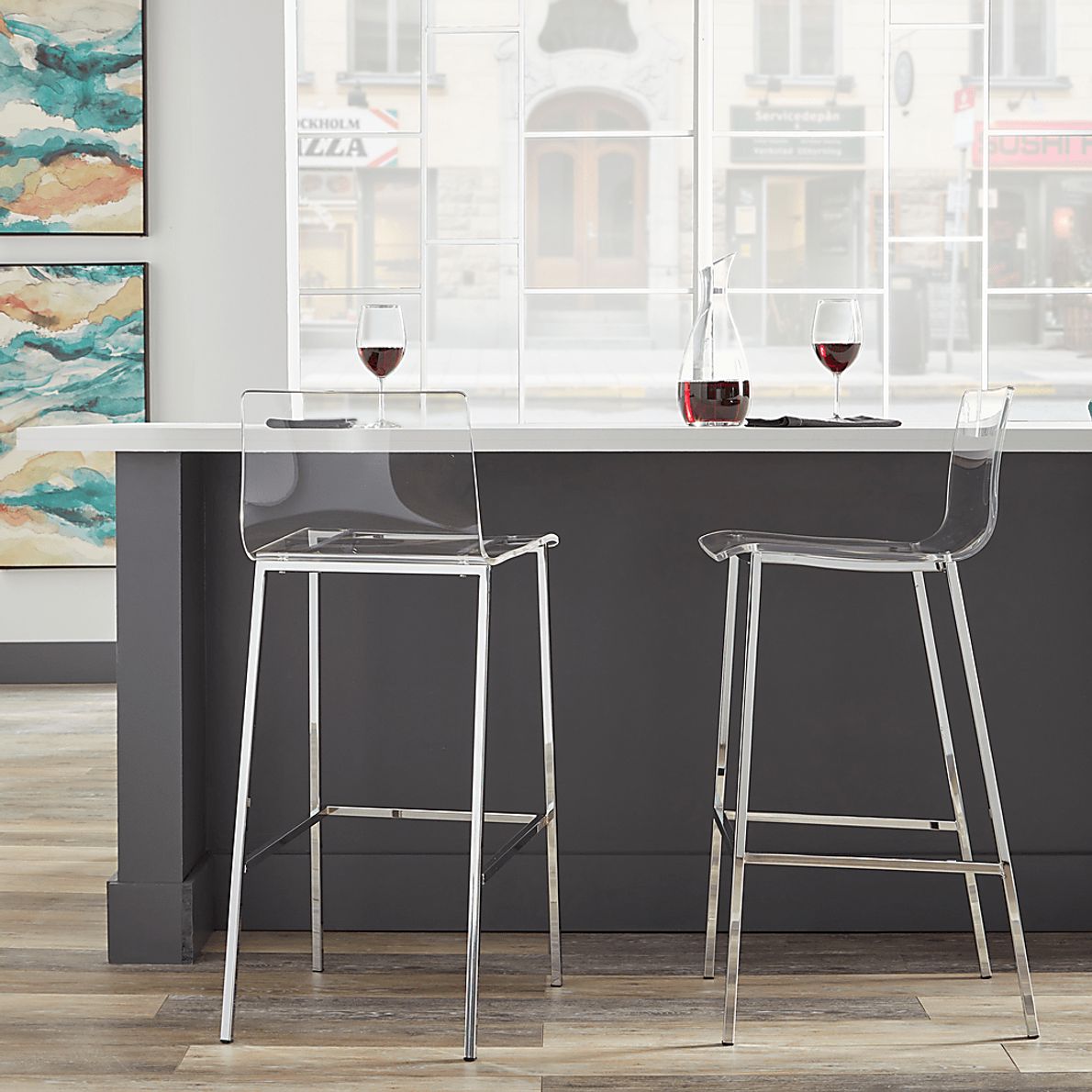 Crownhardt Clear Barstool, Set of 2