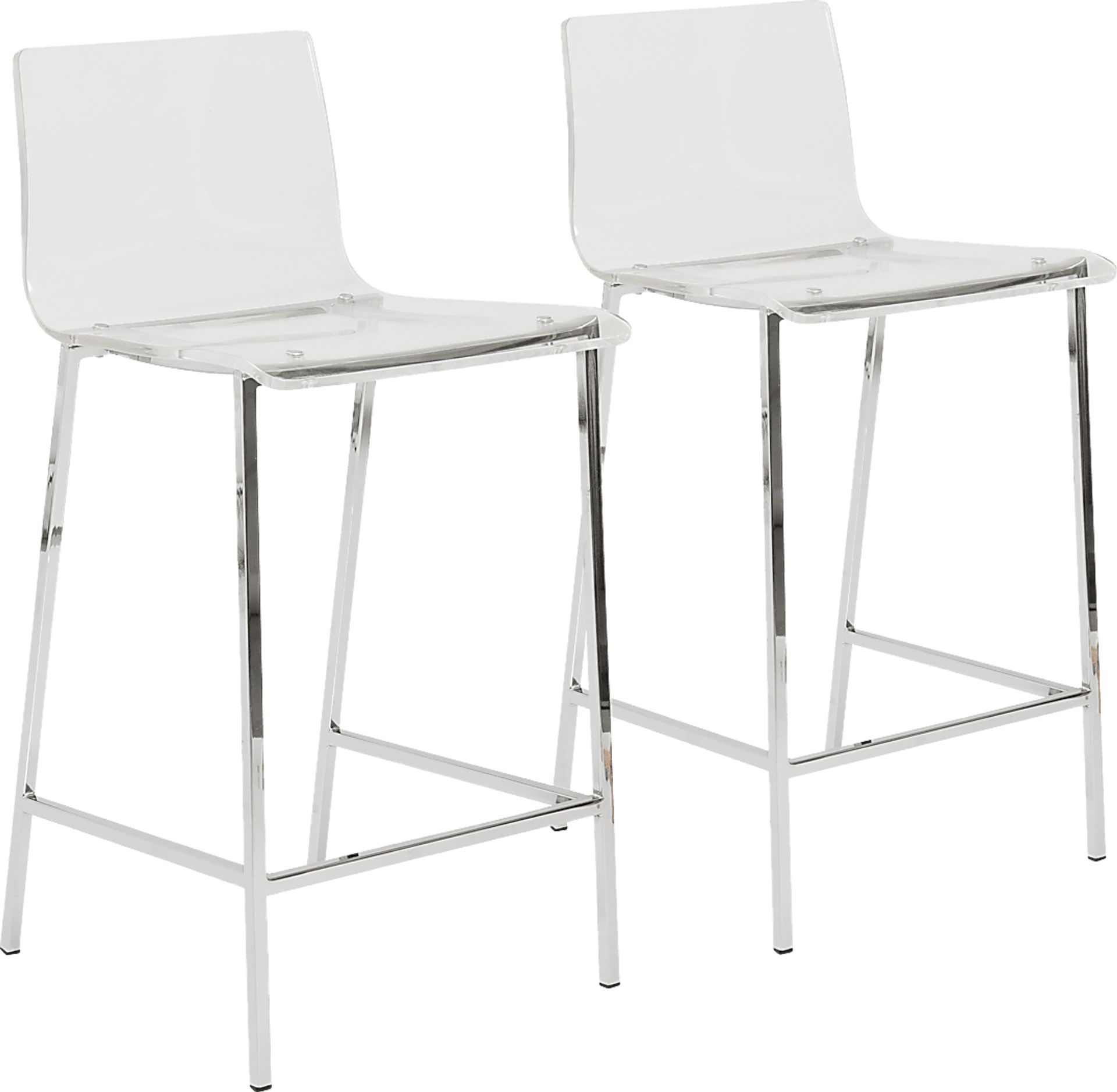 Crownhardt Clear Counter Stool, Set of 2 - Image 6