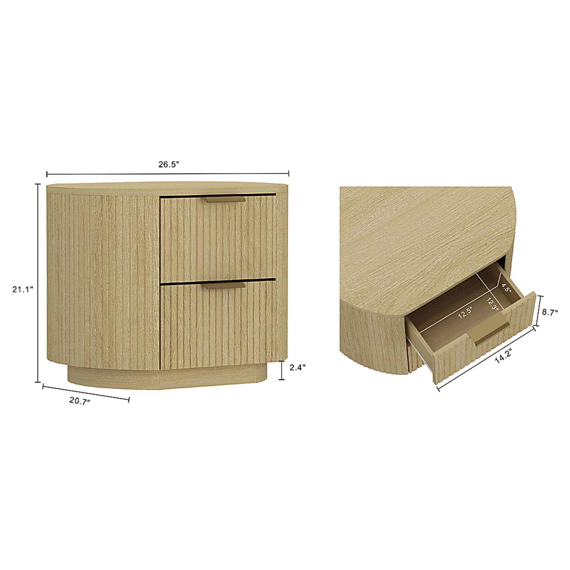 Crowpaw Brown and Gold Nightstand - Image 8