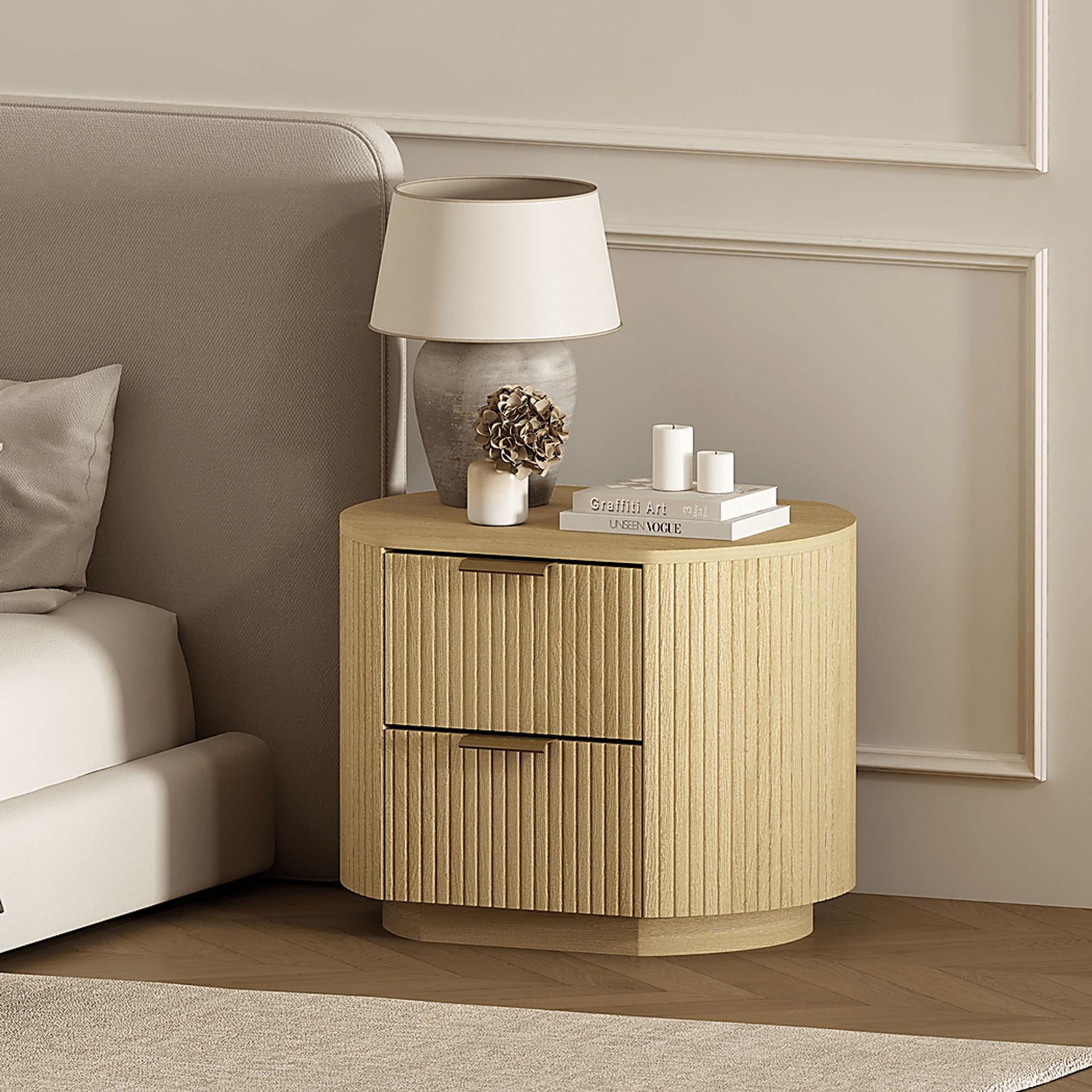 Crowpaw Brown and Gold Nightstand - Image 2