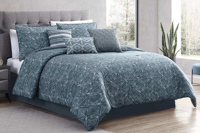 Croxton Blue 7 Pc Queen Comforter Set - Thumbnail - Image 2