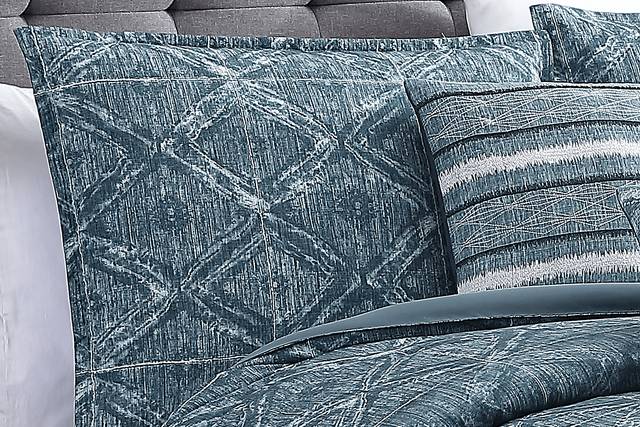 Croxton Blue 7 Pc Queen Comforter Set - Thumbnail - Image 3