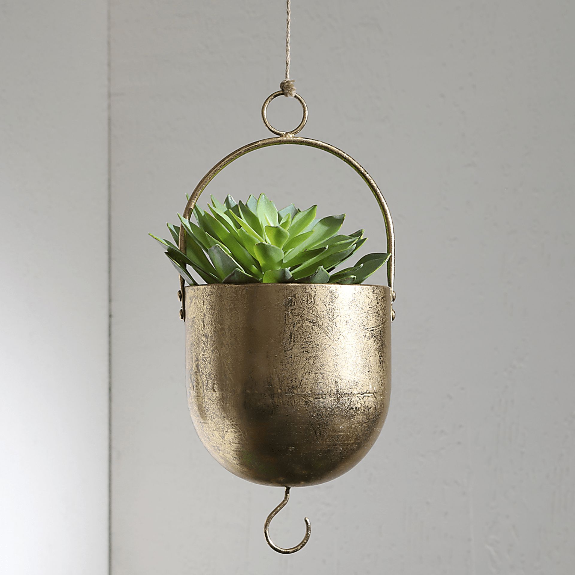 Croydone Gold Single Hanging Planter - Image 2
