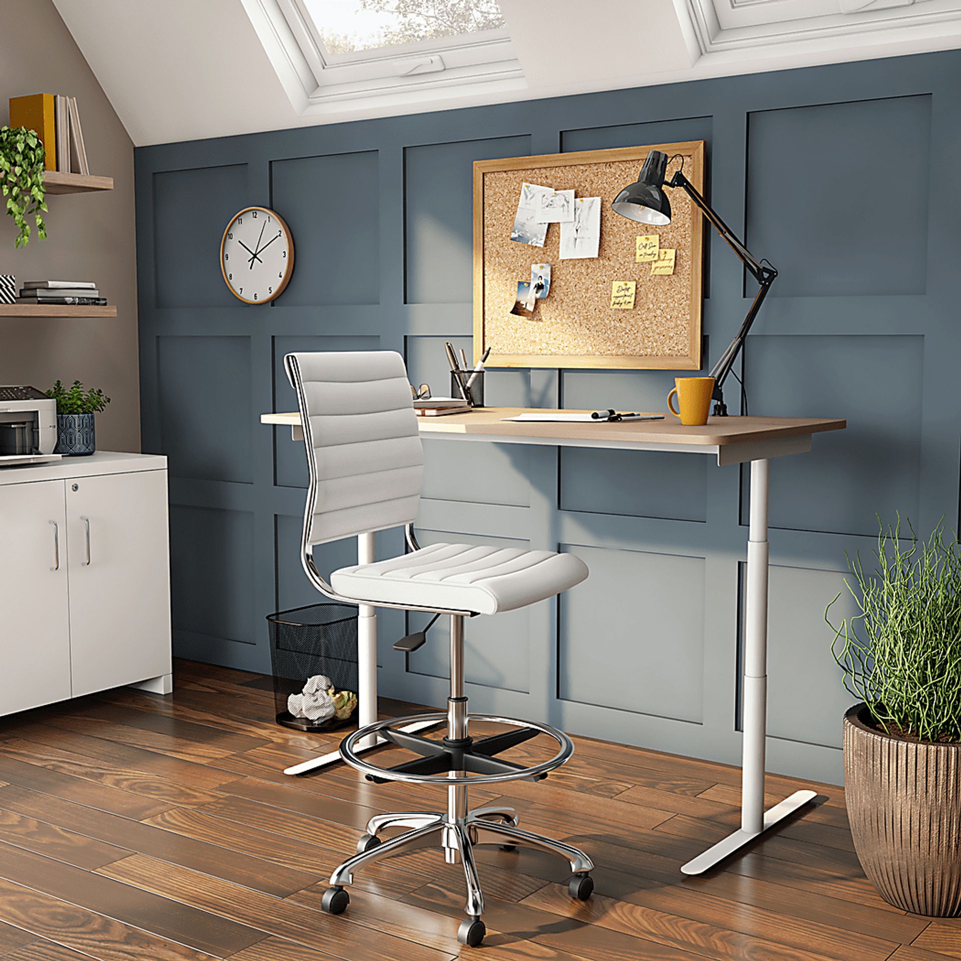 Croyle White Office Chair - Image 2
