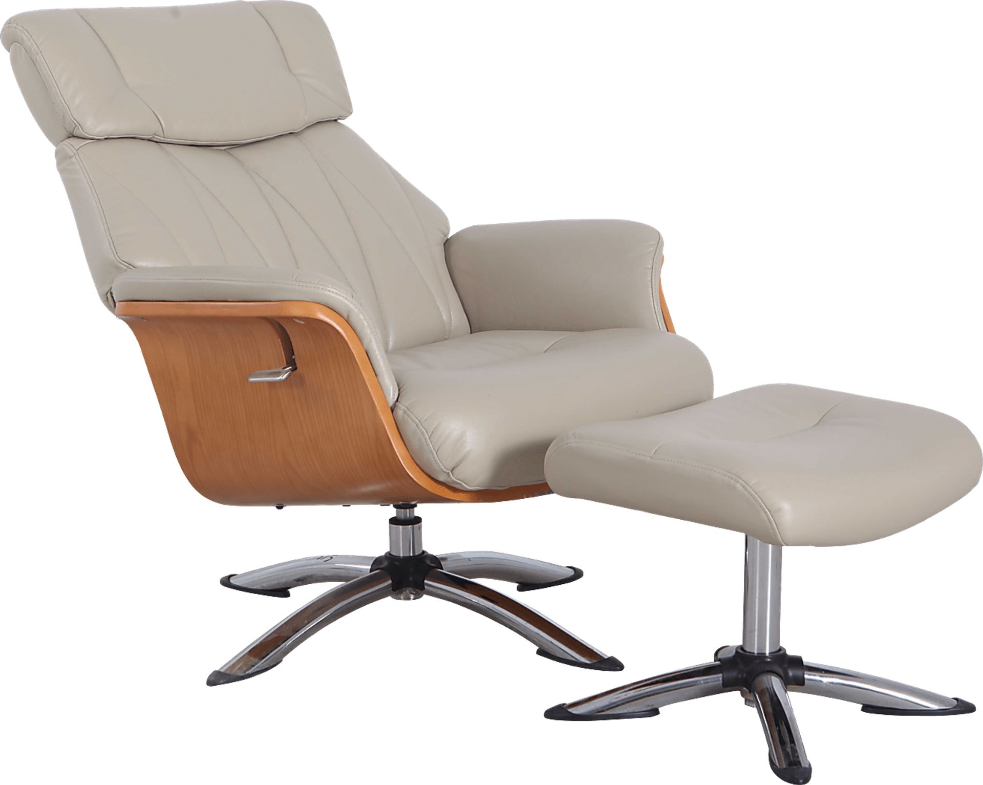 Crozat Beige Recliner and Ottoman - Image 2