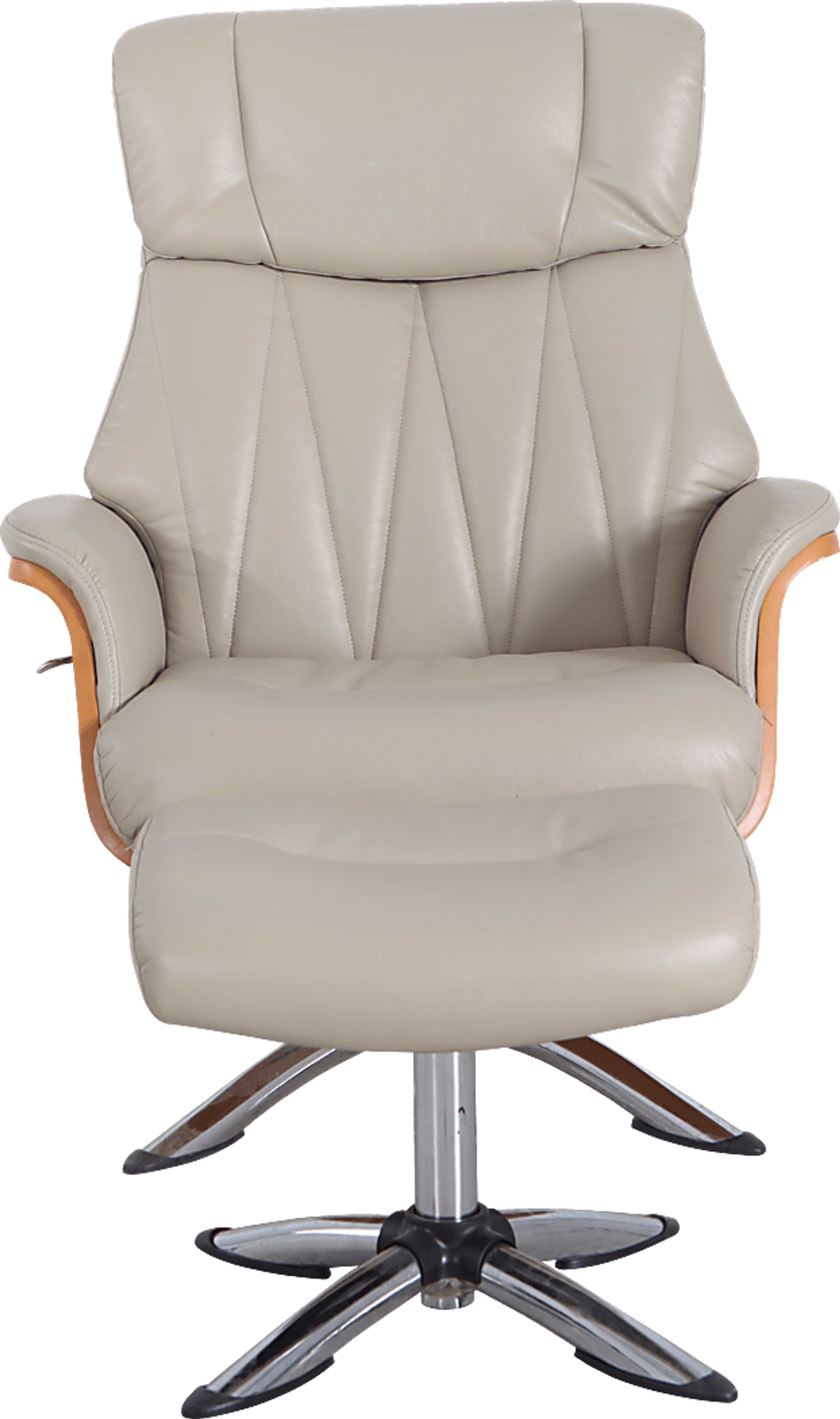 Crozat Beige Recliner and Ottoman - Image 4