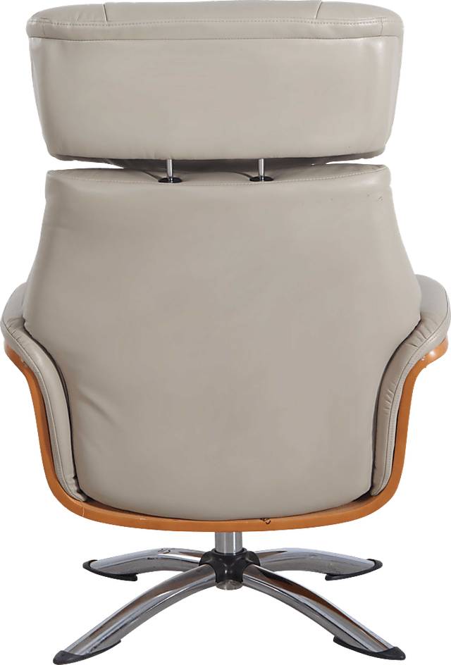 Crozat Beige Recliner and Ottoman - Thumbnail - Image 7