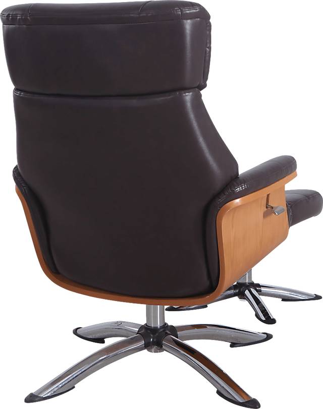 Crozat Espresso Recliner and Ottoman - Thumbnail - Image 6