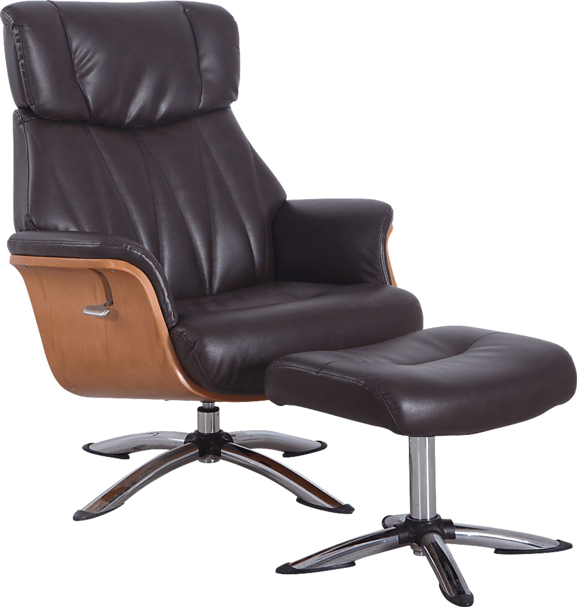 Crozat Espresso Recliner and Ottoman - Image 2