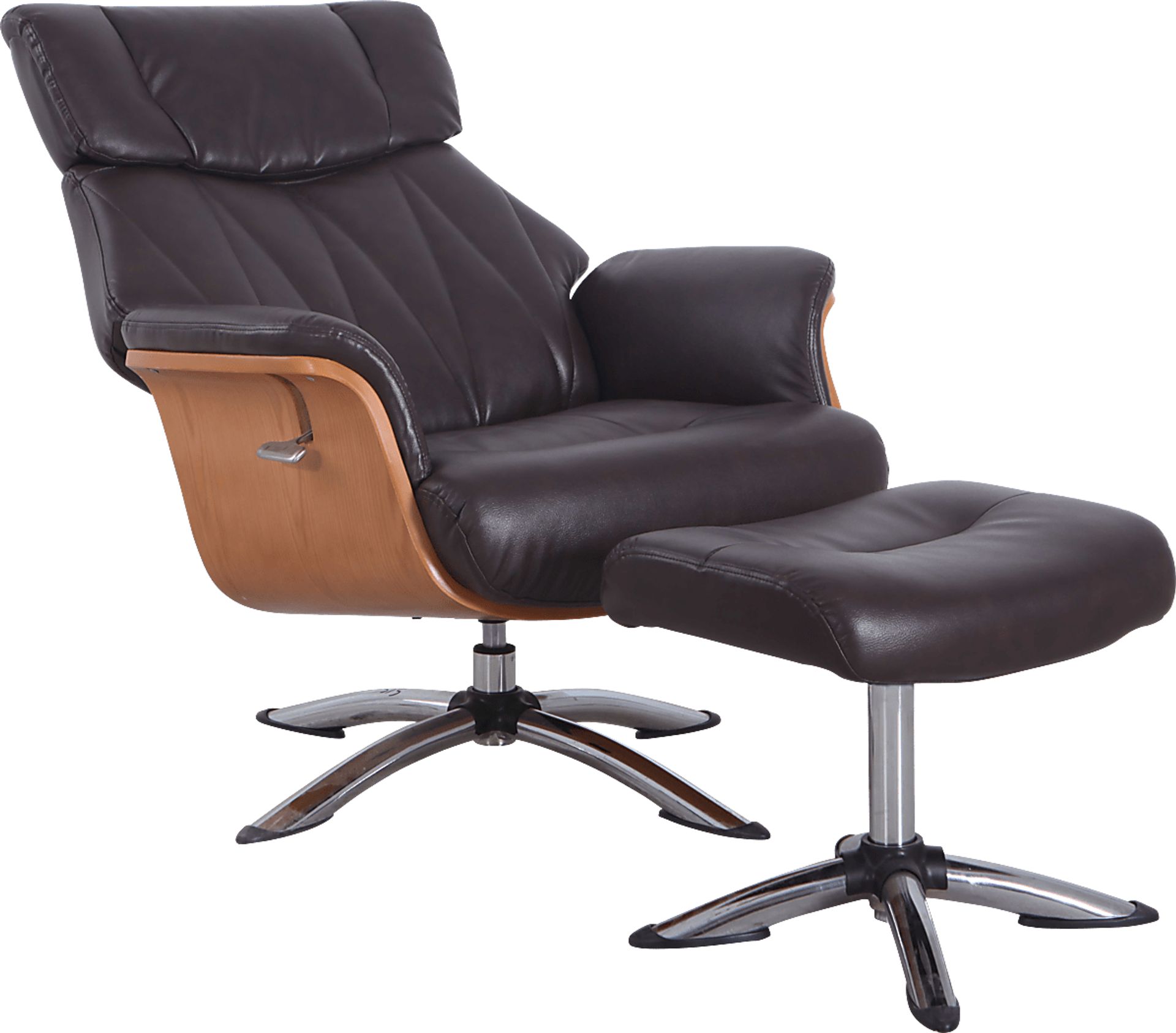 Crozat Espresso Recliner and Ottoman - Image 3