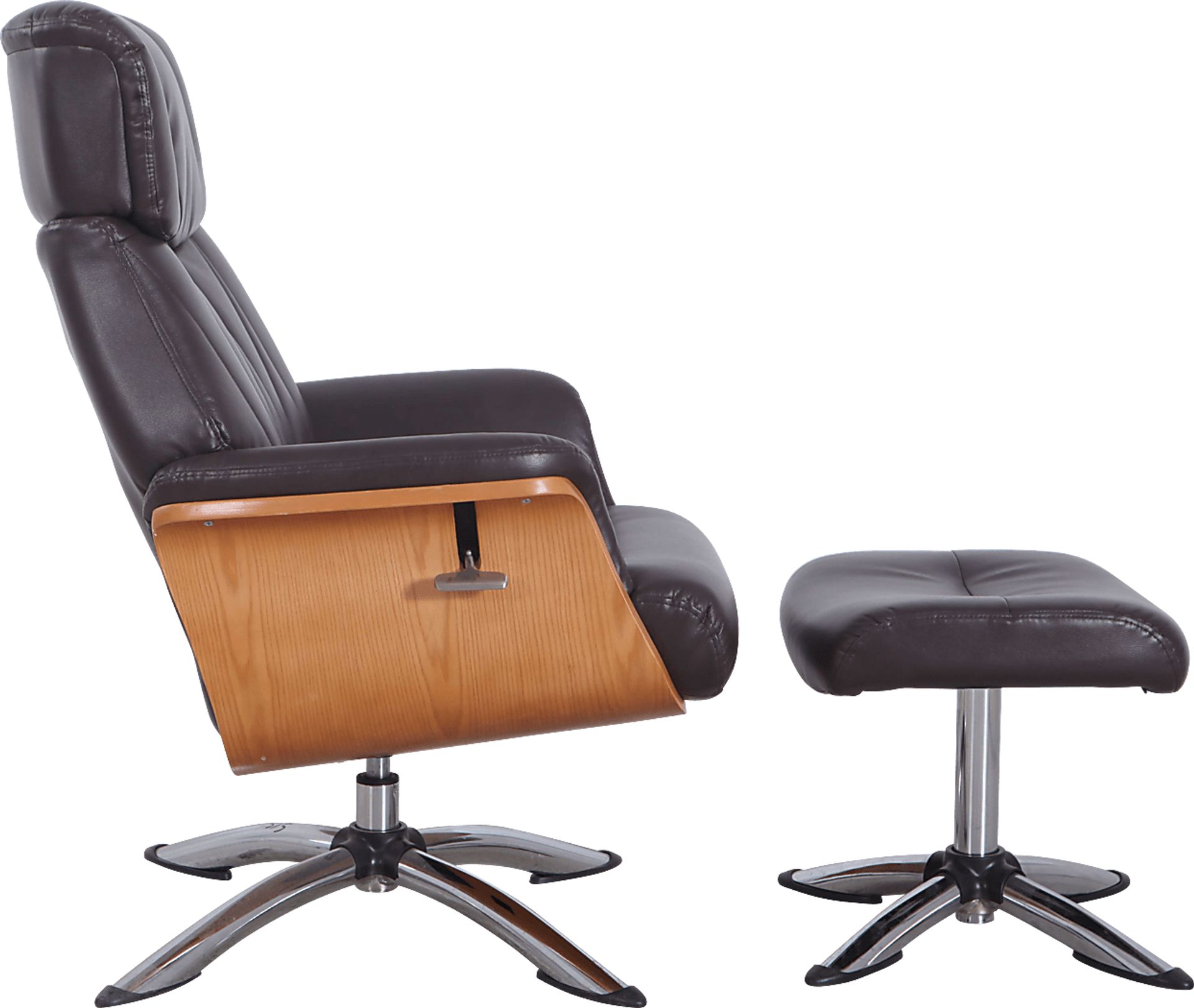 Crozat Espresso Recliner and Ottoman - Image 4