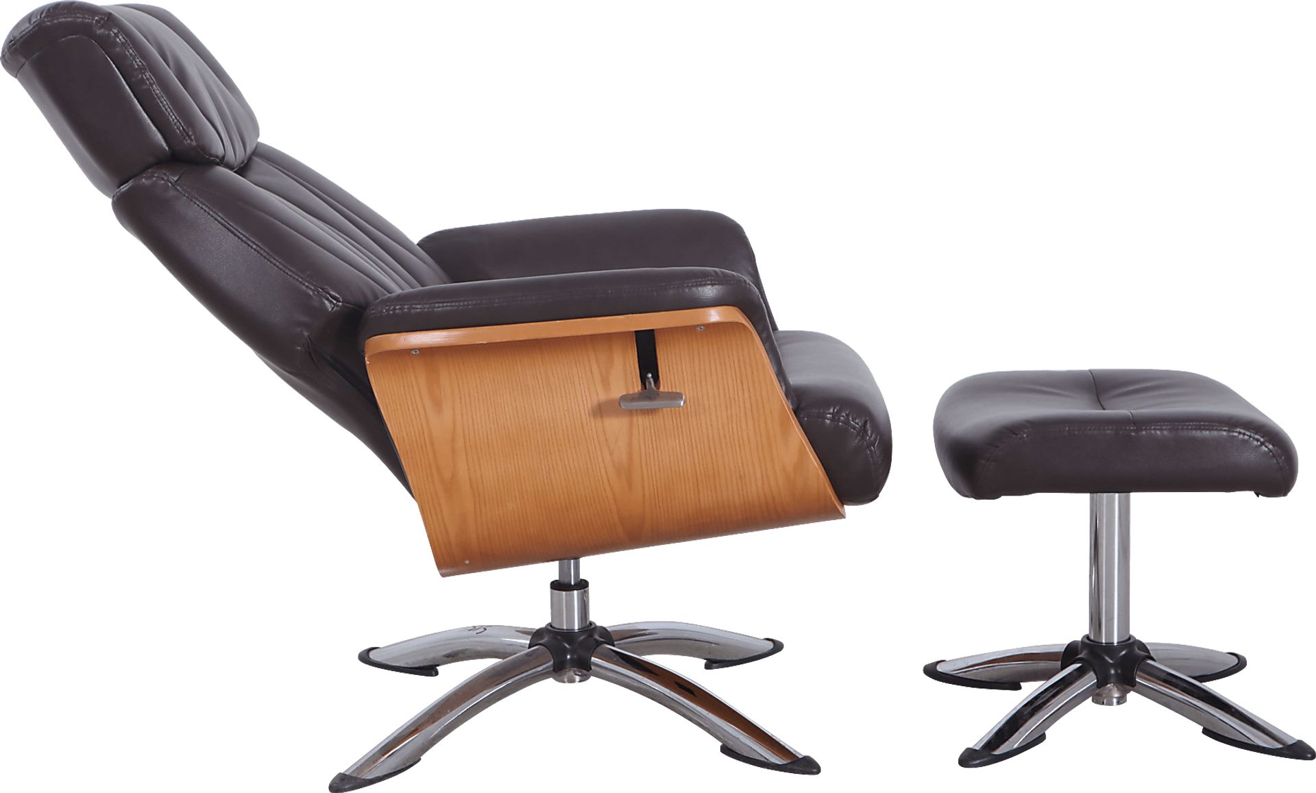 Crozat Espresso Recliner and Ottoman - Image 5