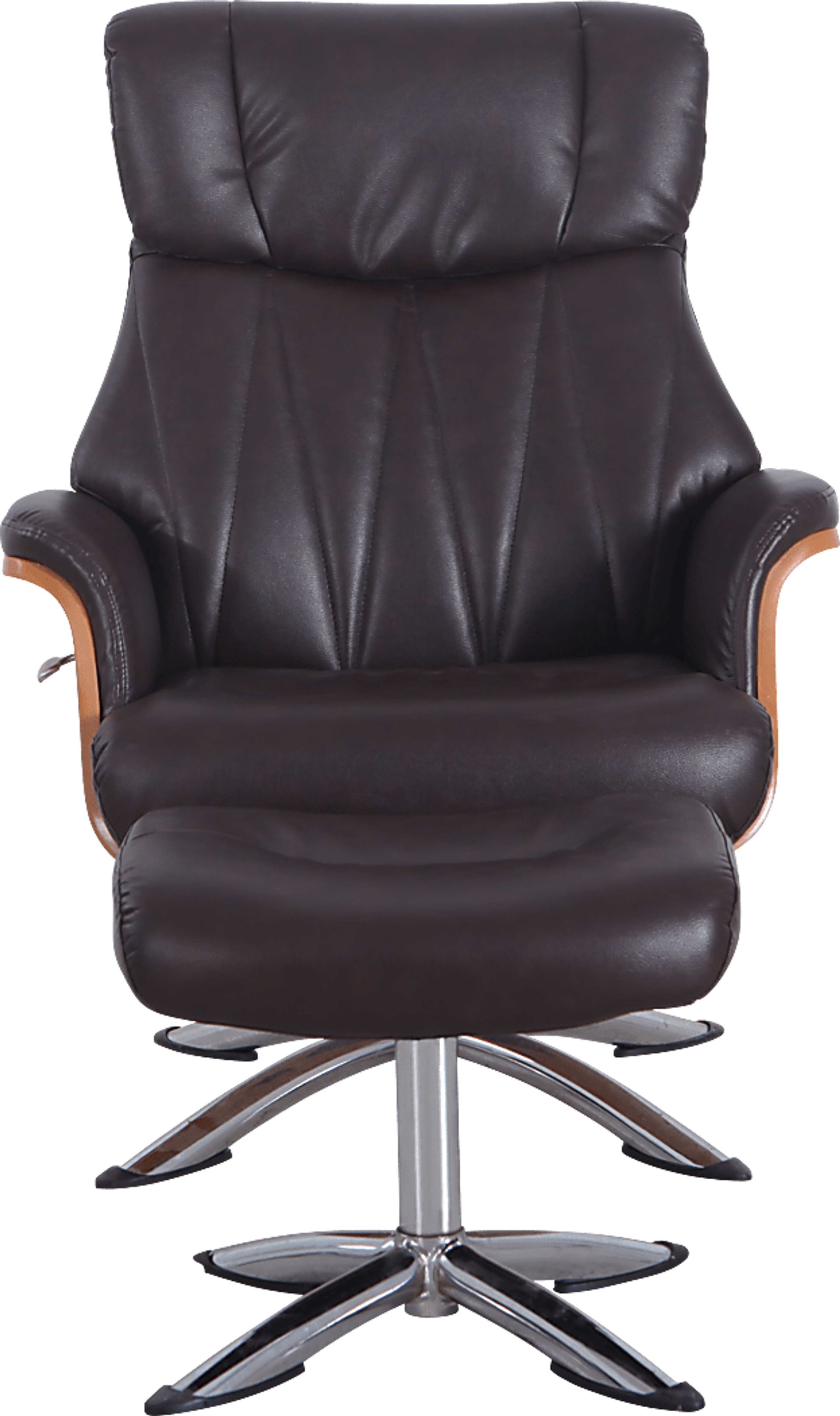 Crozat Espresso Recliner and Ottoman - Image 1