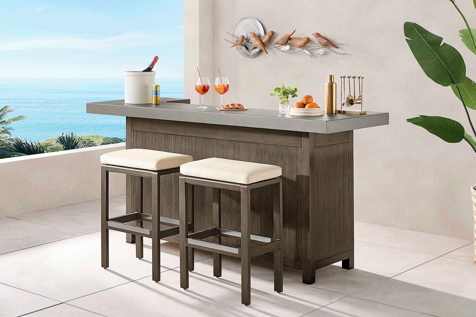 Cruz Brown Outdoor Bar Table - Image 2