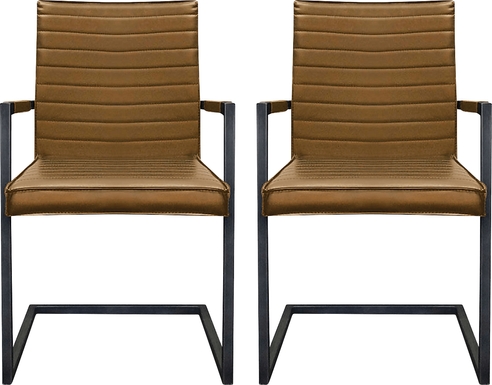 Crysda Brown Dining Chair, Set of 2