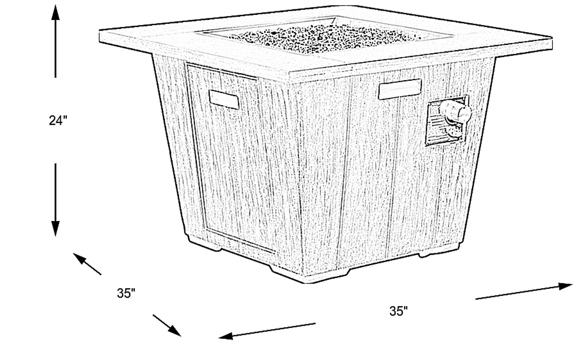 Dimension Image. Please refer to the Dimension Tab on this page for dimension details.