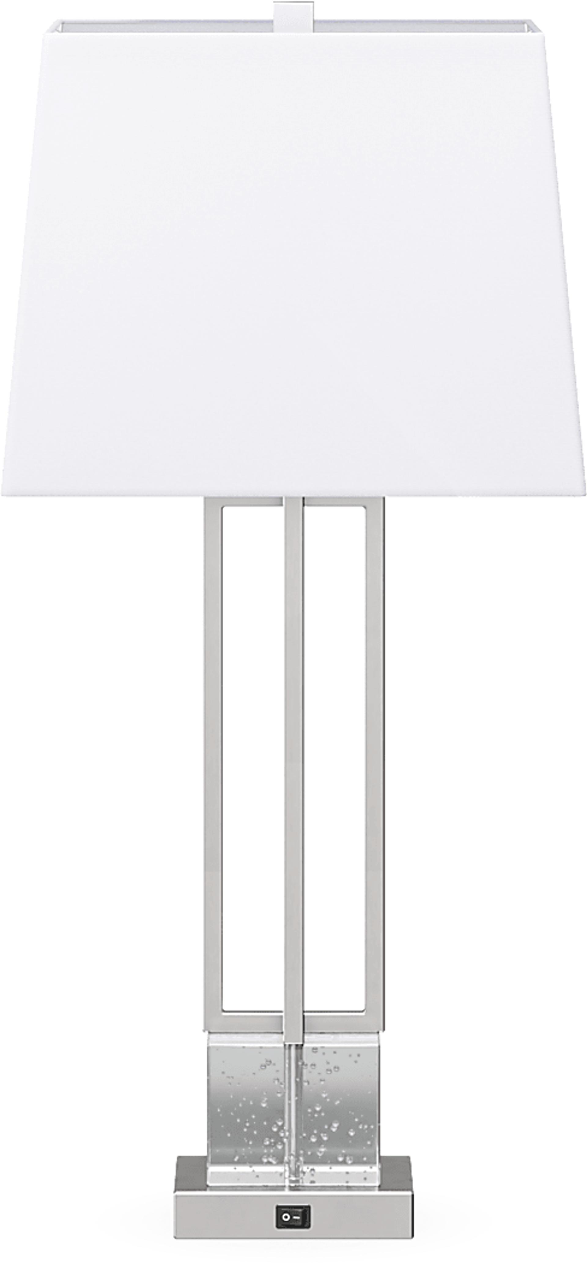 Crystal Falls Silver Lamp