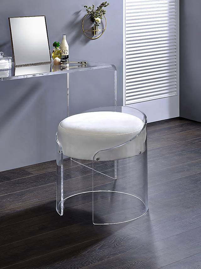 Crystalview Clear Acrylic Accent Stool - Thumbnail - Image 2
