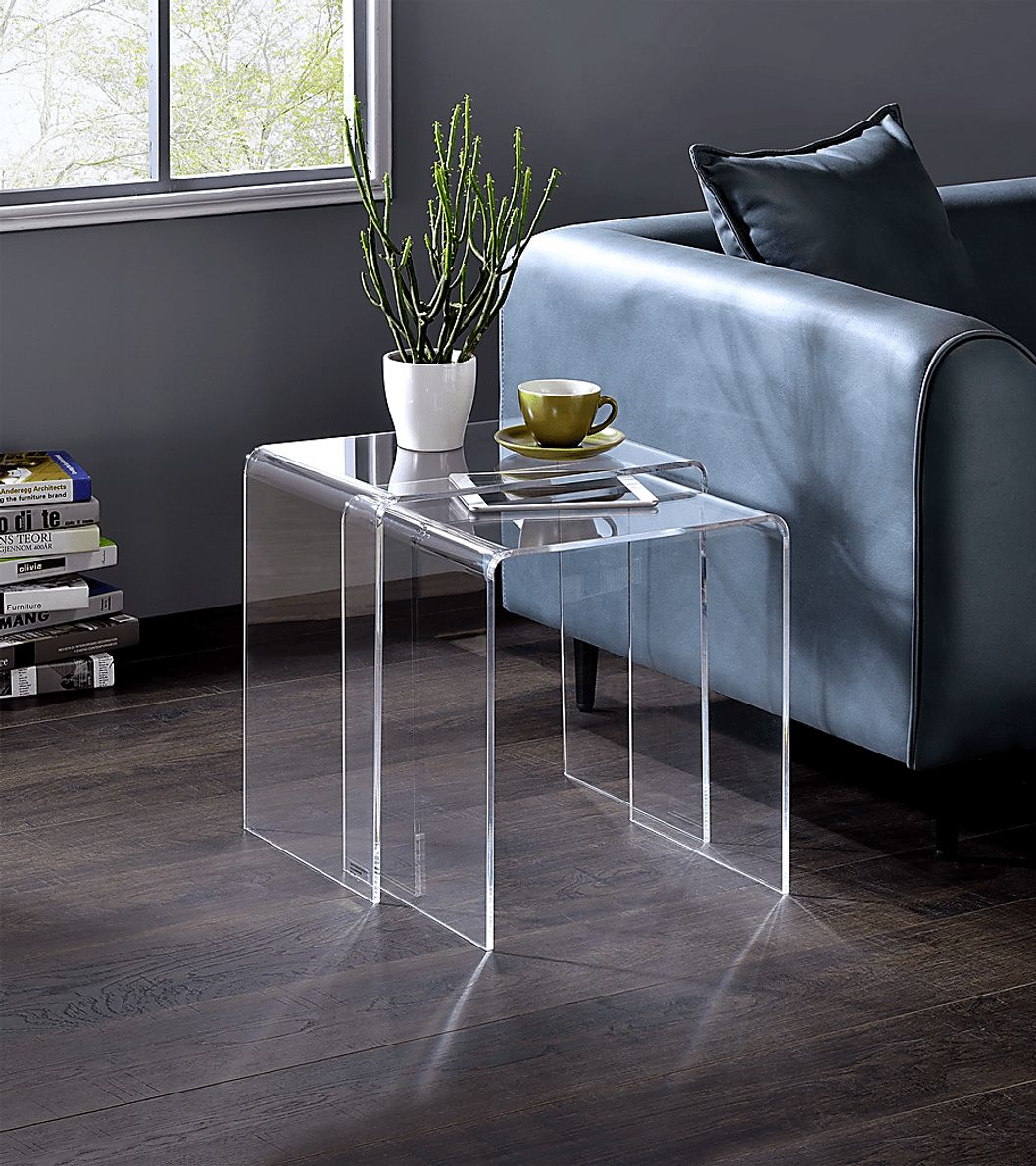 Crystalview Clear Nesting Table, Set of 2 Rooms To Go