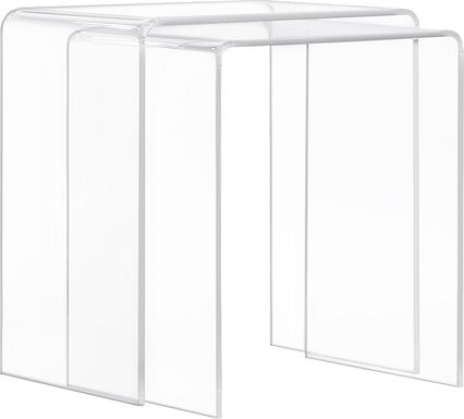 Crystalview Clear Nesting Table, Set of 2