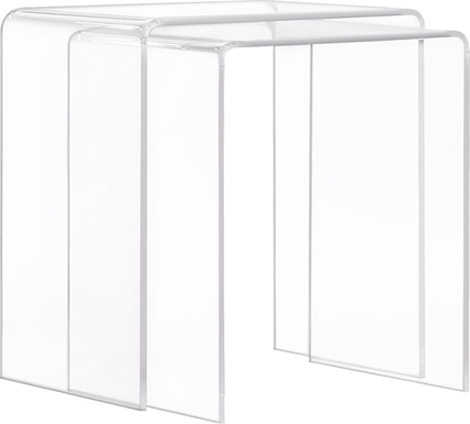 Crystalview Clear Nesting Table, Set of 2