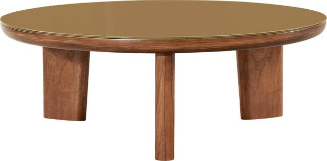 Crystalware Brown Round Cocktail Table - Thumbnail - Image 1