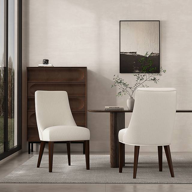 Cubecast Cream Dining Chair, Set of 2 - Thumbnail - Image 2