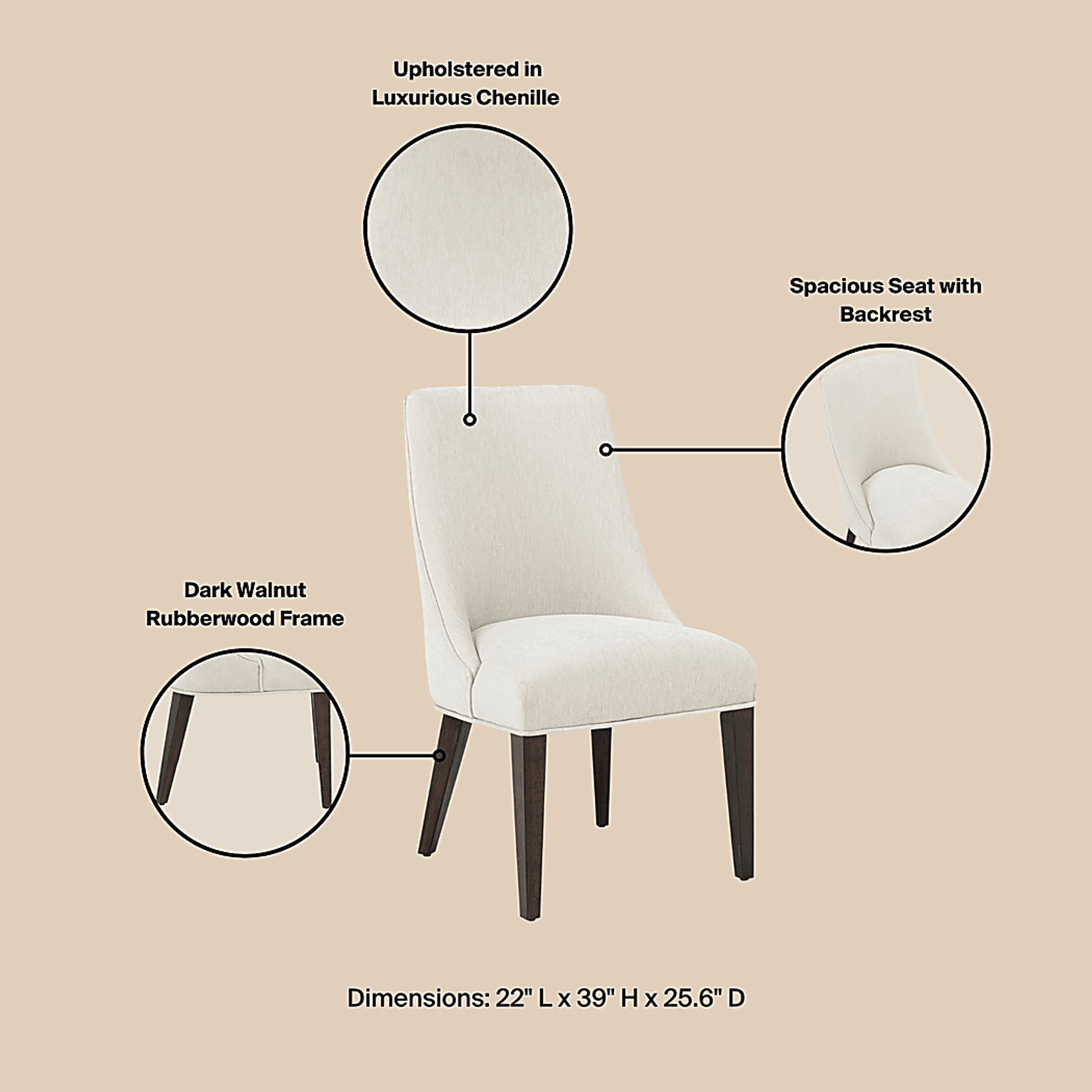 Cubecast Cream Dining Chair, Set of 2 - Image 7